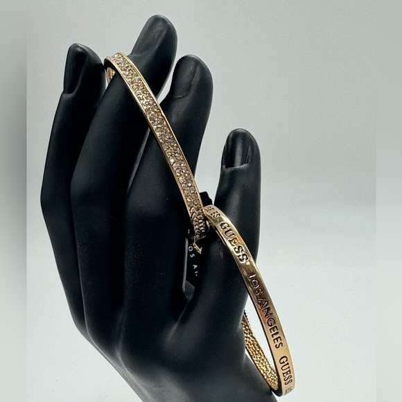 Guess Cuff Slider Bracelet Set of 2 in Gold - Picture 3 of 11